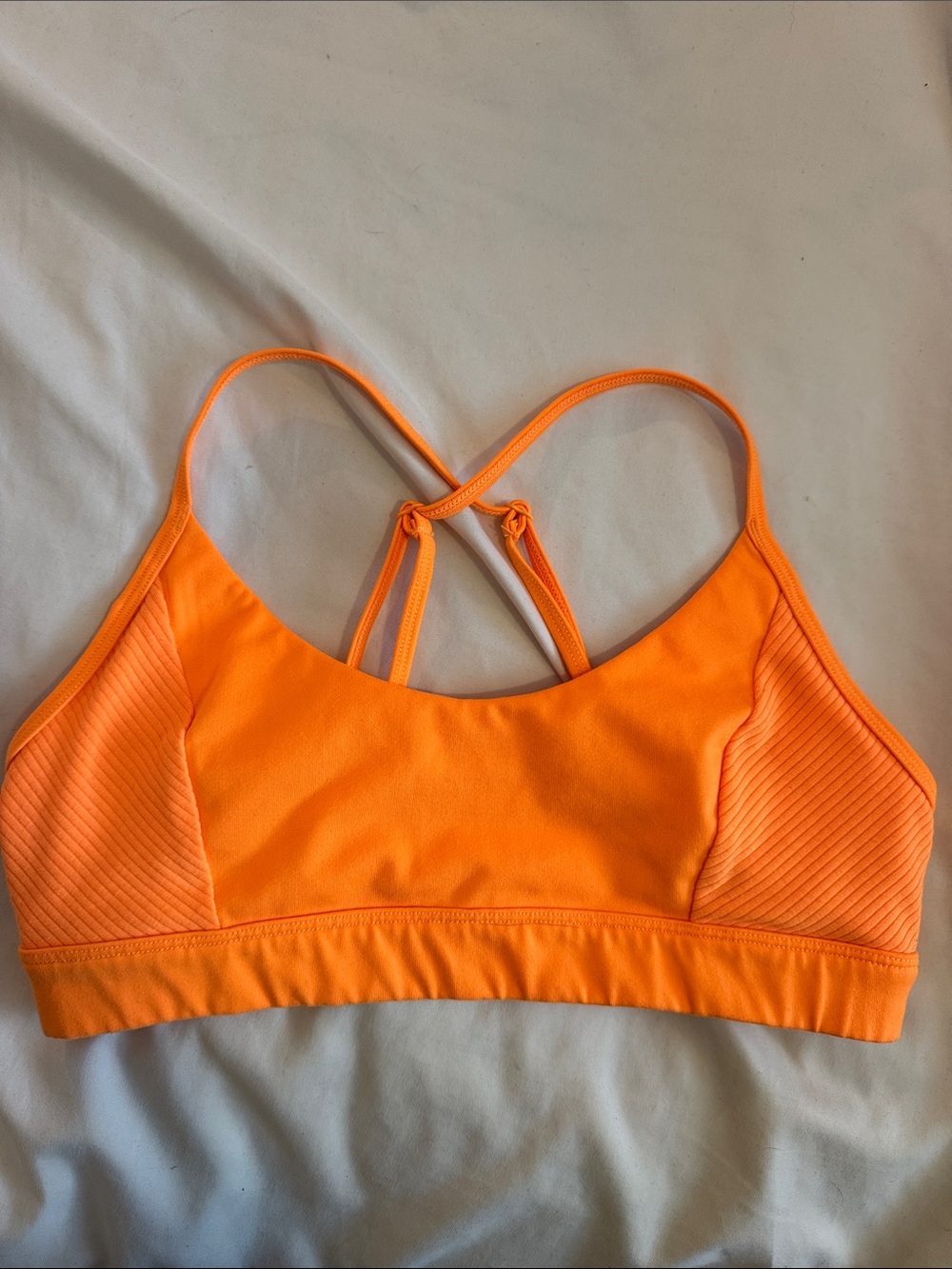 ALO Yoga Bright Orange Strappy Sports Bra